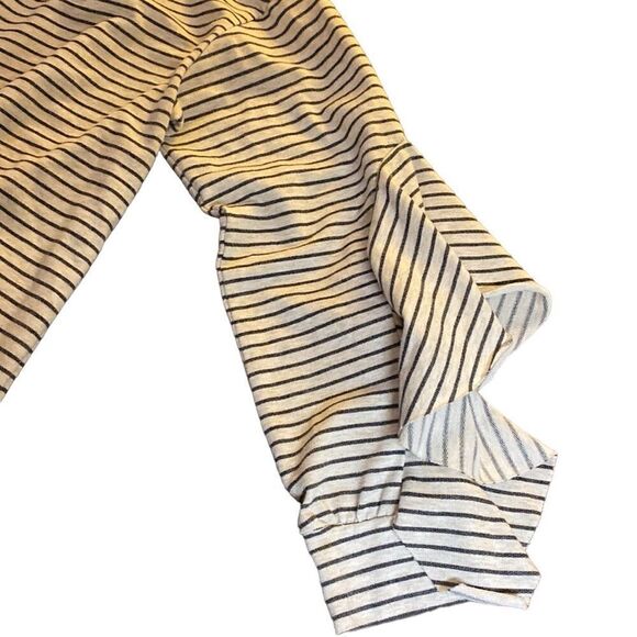 NOE HEIGHTS Ruffle Sleeve Striped Long Sleeve Shirt Top - Picture 5 of 8